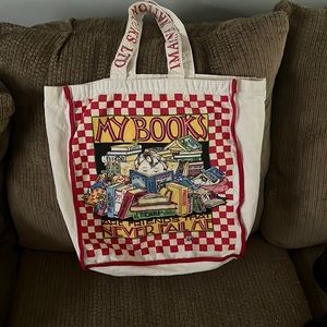Mary Engelbreit "My Books Are Friends That Never Fail Me" Vintage Canvas Tote